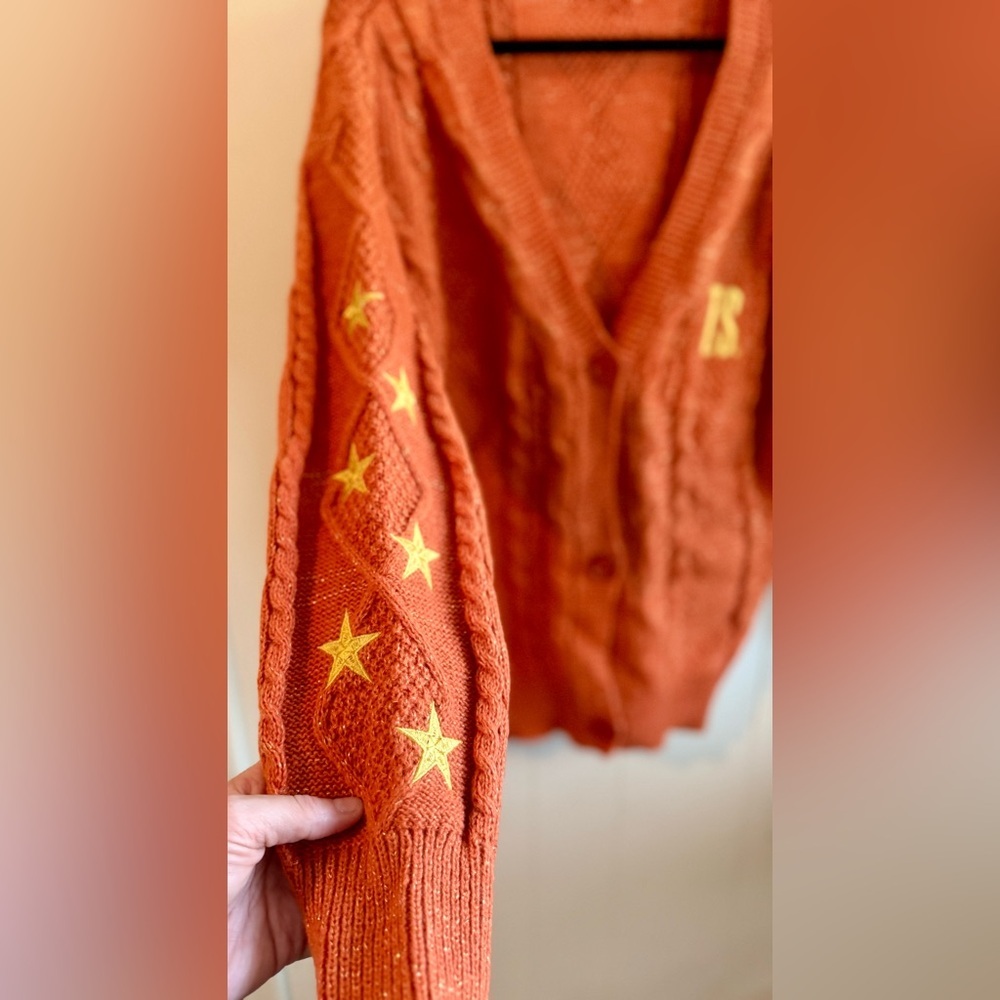 TAYLOR SWIFT The Life of a Showgirl Orange Cardigan, Size S - Picture 3 of 9